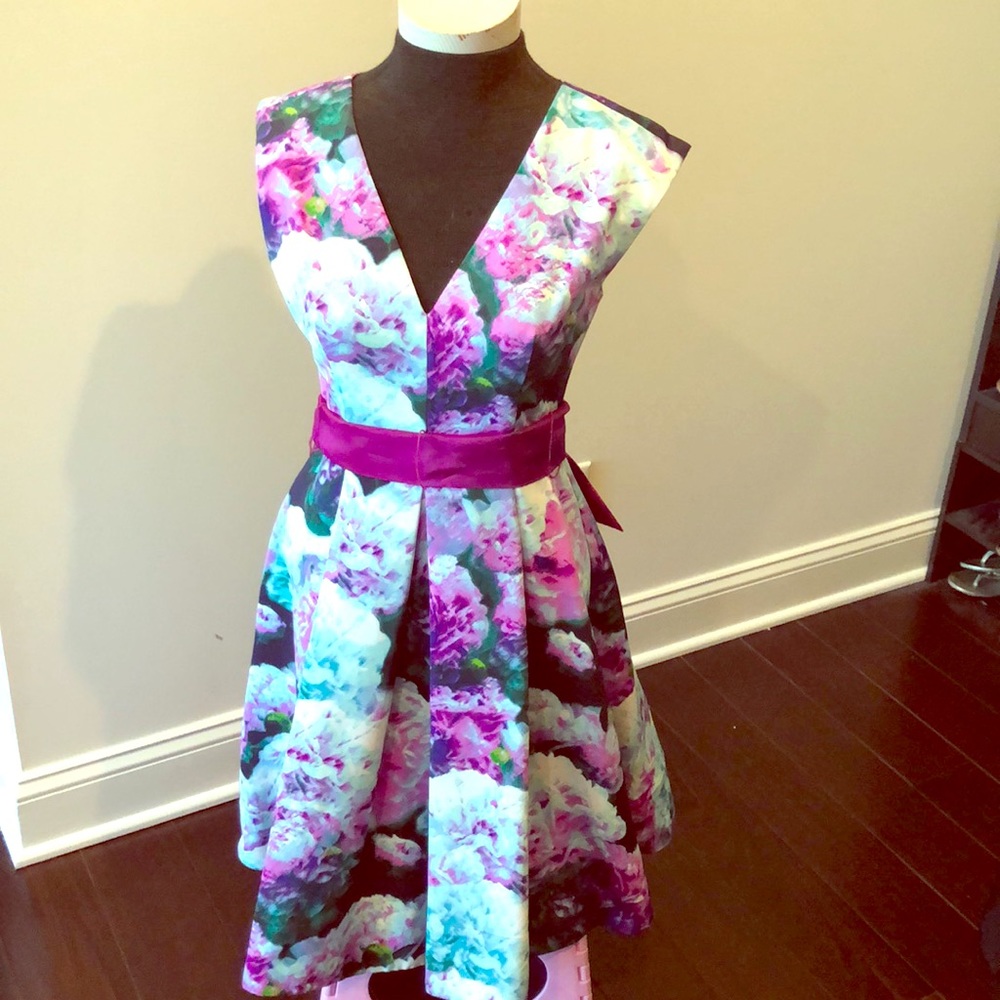 Eliza J fit and flare tea dress